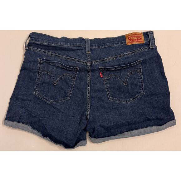 Levi's Women's Mid-Length Distressed Dark Wash Denim Shorts Size 33 - Picture 5 of 5